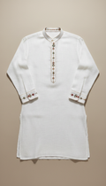 Lotus white cotton kurta